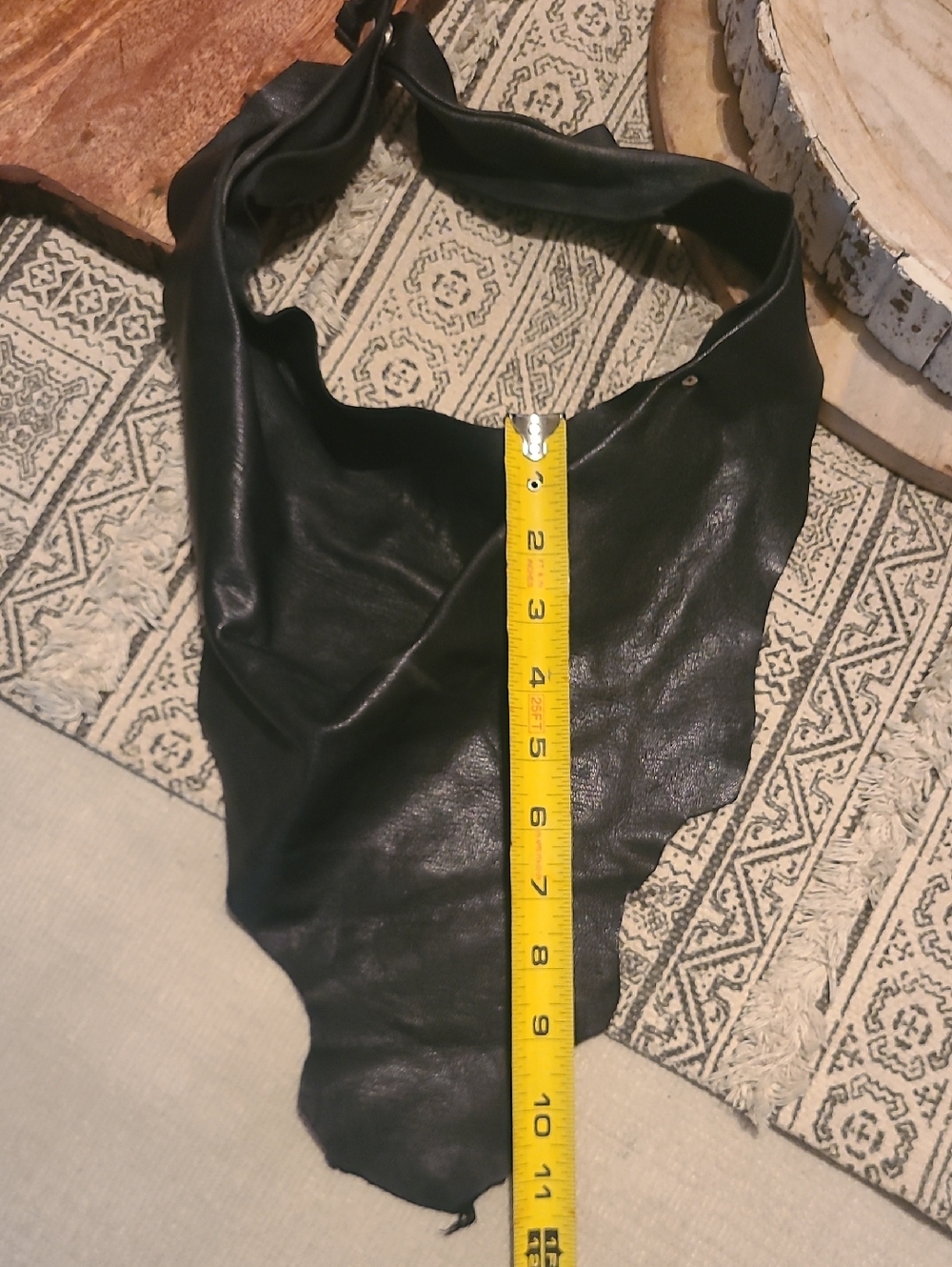 Black Leather Triangle Bandana Scarf - Picture 8 of 11